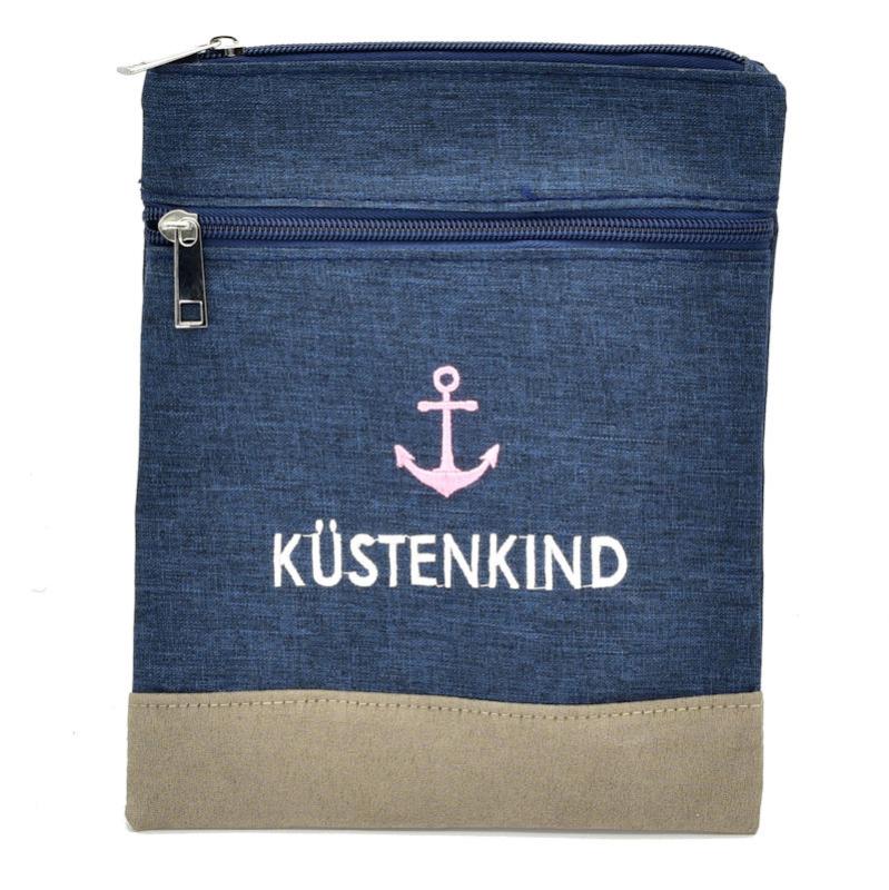 Handtasche Canvas Crossbag Anker blau